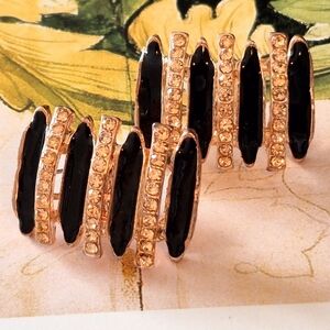 Elegant Black and Gold Women's Earrings